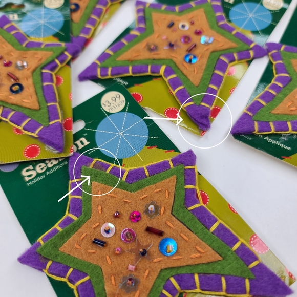 'Tis The Season Holiday Additions Star Iron-On Applique Set of 6 Star Iron-On - Picture 5 of 8